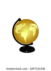 World globe gold isolated