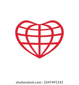 World Globe Heart shape. Love your earth