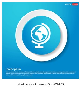 World globe icon Abstract Blue Web Sticker Button