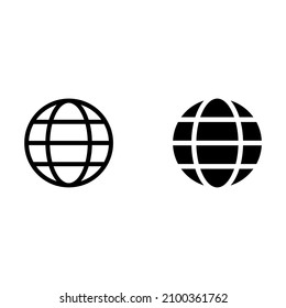 World globe icon for apps and web sites