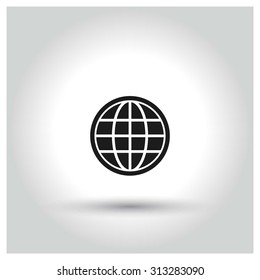 World Globe Icon. Black Business Pictogram. vector illustration