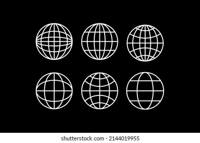 Dibujo clip de icono del globo mundial, vector de rejilla de cristal