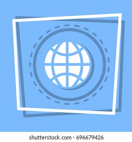 World Globe Icon Earth Planet Concept Flat Vector Illustration