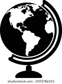 world globe icon for geography education logo