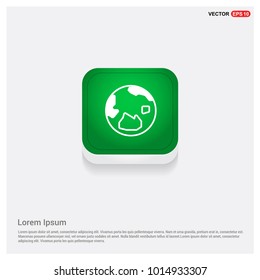 World globe icon Green Web Button
