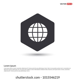 World globe icon Hexa White Background icon template