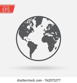 World Globe Icon isolated on background. Modern flat pictogram, business, marketing, internet concept. Trendy Simple vector symbol for web site design or button to mobile app. Logo illustration.