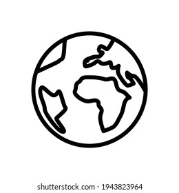 world globe icon line style vector for your web, mobile app logo UI design