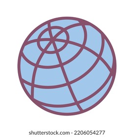 World globe icon. Metaphor of international trade and transnational companies. Globalization and logistics. Online business and earnings in Internet concept. Cartoon flat vector illustration