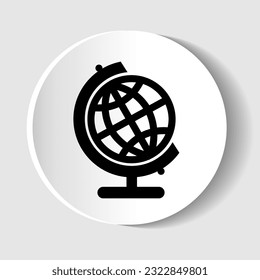 Icono del globo mundial sobre fondo blanco, Ilustración vectorial.