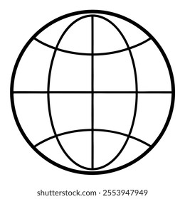 World Globe icon on white background. 
