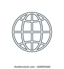World globe icon on the white background. Vector illustration
