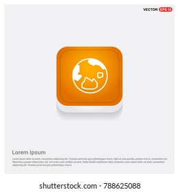 World globe icon Orange Abstract Web Button