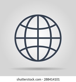 World Globe Icon, pictogram icon. Flat design style eps 10