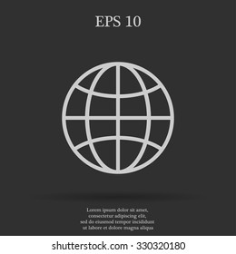 World Globe Icon, pictogram icon. Flat design style eps 10
