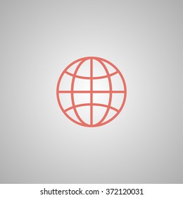 World Globe Icon, pictogram icon. Flat design style eps 10