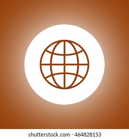 World Globe Icon, pictogram icon. Flat design style
