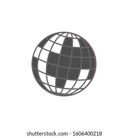 World, globe icon. Stock vector illustration isolated on white background.