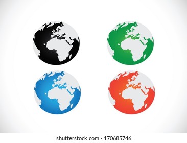 the world and Globe icon in vector 
