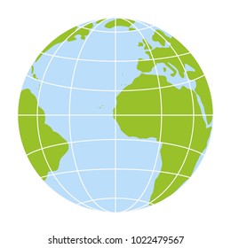 world globe icon. vector earth logo. web global symbol with grid