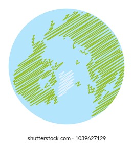 world globe icon. vector earth logo. sketch web global symbol