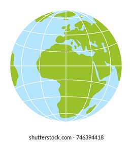 world globe icon. vector earth logo. web global simbol with grid