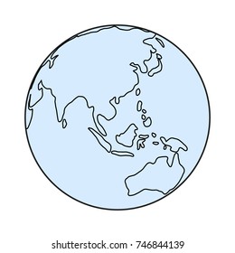 world globe icon. vector earth logo. line web global symbol