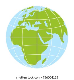 world globe icon. vector earth logo. web global symbol with grid