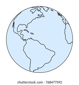 world globe icon. vector earth logo. line web global symbol