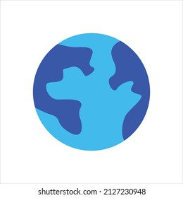 World globe icon vector graphic illustration in blue