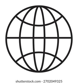 Ilustración vectorial del icono del globo del mundo en el fondo blanco.