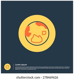 World Globe icon, vector illustration. Flat design style
