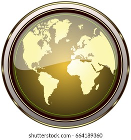 World Globe Icon, Vector Illustration. 
