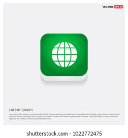 World globe iconGreen Web Button