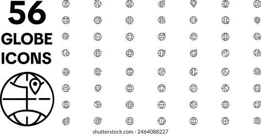 World Globe icons pack and outline collection