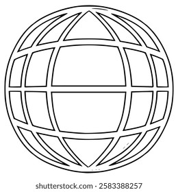 world globe illustration hand drawn outline vector