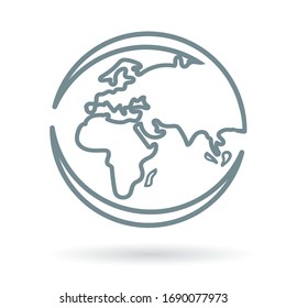 WORLD GLOBE ILLUSTRATION SIMPLE LINES