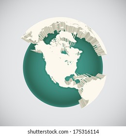 World globe illustration, vector art