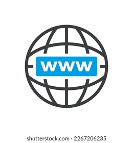 World Globe, Internet, Connection Isolated Vector Icon