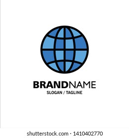 World, Globe, Internet, Design Business Logo Template. Flat Color