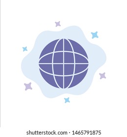 World, Globe, Internet, Education Blue Icon on Abstract Cloud Background. Vector Icon Template background