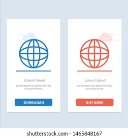 World, Globe, Internet, Education  Blue and Red Download and Buy Now web Widget Card Template. Vector Icon Template background