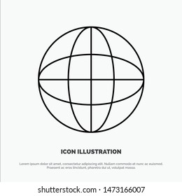 World, Globe, Internet, Education Line Icon Vector