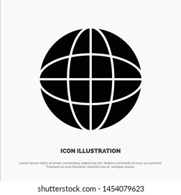 World, Globe, Internet, Education solid Glyph Icon vector