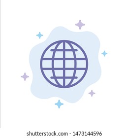 World, Globe, Internet, Security Blue Icon on Abstract Cloud Background