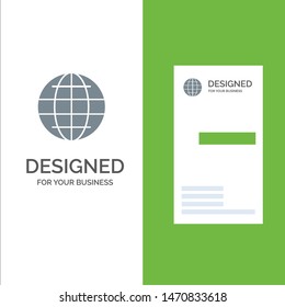 World, Globe, Internet, Security Grey Logo Design and Business Card Template. Vector Icon Template background