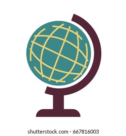 Mundo globo aislado en ilustración de vector blanco