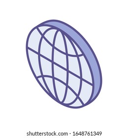 World Globe Isometric Icon. Globe Grid Isometric Vector Illustration For Web Design. Global Network Symbol, Logo Illustration