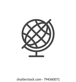 World globe line icon