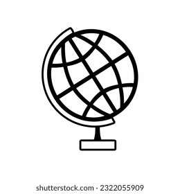 World globe line icon. Geography globe vector icon. Symbol, logo illustration. Vector graphics.